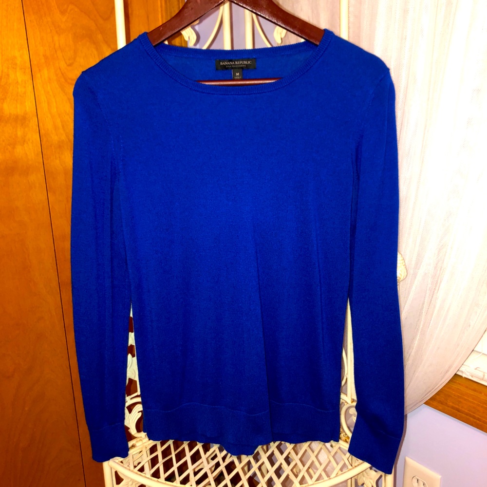Banana Republic Royal Blue Silk Cashmere Sweater M